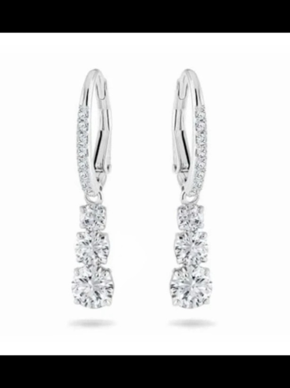 Swarovski Attract Trilogy Round Crystal Drop Earrings like new no box #679